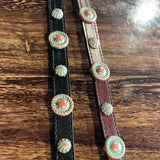 Hatband Distressed Turquoise Conchos